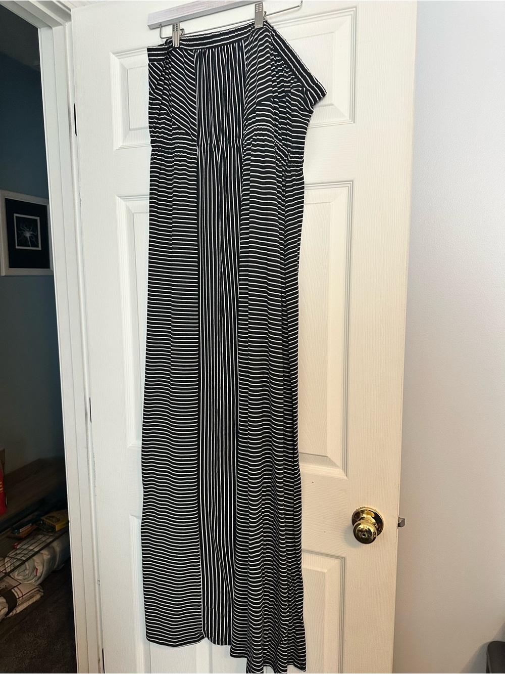 Torrid Black & White Striped Maxi Skirt